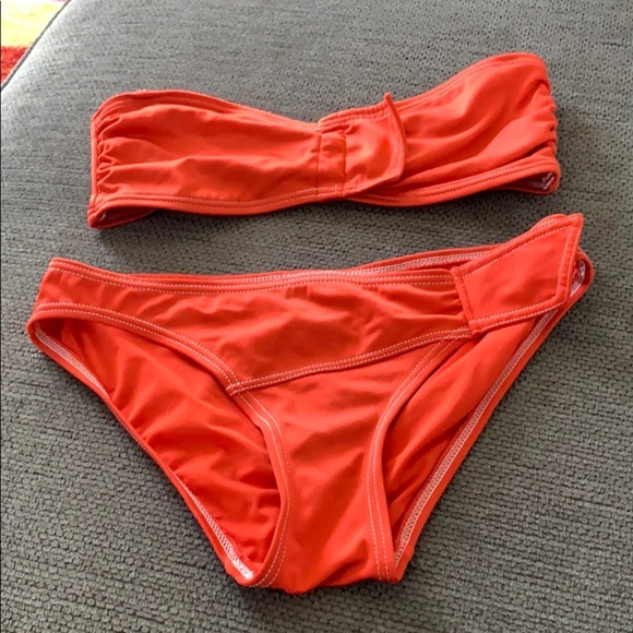 Marc by Marc Jacobs Bold Orange Bandeau Bikini Two Piece - Picture 1 of 6